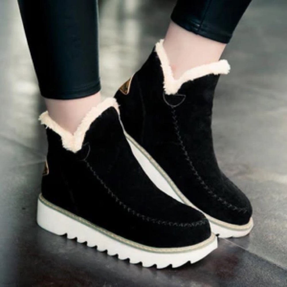 Women's Black Suede Ankle Boots